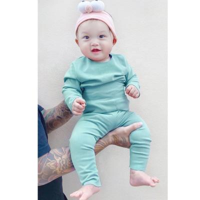 China Amazon Baby Boy's Casual Hot Sale Polyester Sleepwear Comfortable Solid Two-piece Sleepwear For Kids for sale