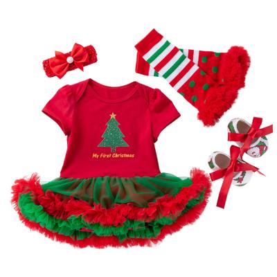 China New Arrival QUICK DRY Clothing Babies Dress Set Infant Toddler Girls Christmas Clothing Sets for sale