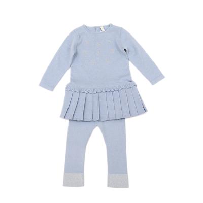 China 2021 QUICK DRY new hot sale knitted solid tops and pants 2 pieces set girls clothing for sale