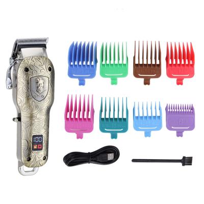 China Commercial Men's Hair Clippers Clip Professional Haircut Kit For Men Rechargeable Cordless Hair Trimmer Than Sharper LED Display for sale