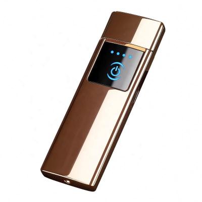 China Light Induction Touch USB Electronic Wholesale Windproof Electric Rechargeable Lighter With Press for sale