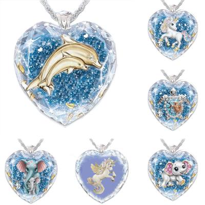 China Cute Cute Glass Children's Jewelry Unicorn Pendant Elephant Necklace Turtle Cartoon Necklace Jewelry Girl's Favorite Jewelry for sale