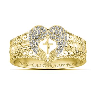 China FASHIONABLE Hot Sale Valentine's Day Love Heart Cross Message Blessing Lettering Ladies Ring for sale