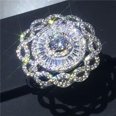 China FASHIONABLE Luxury Sparkle Crystal Ring Flower Ladies Wedding Ring Engagement Ring for sale