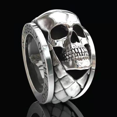 China Wholesale Ring Men's Death Horror Skull Hip Hop Jewelry Punk Ring for sale