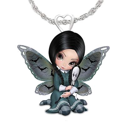 China Cute Retro Children's Comic Cartoon Necklace Bat Pendant Necklace Girl for sale