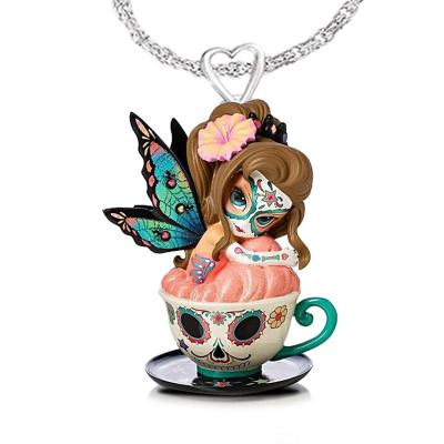 China Cute Cute Elf Jewelry Butterfly Pendant Wing Necklace Doll Princess Necklace Kids for sale