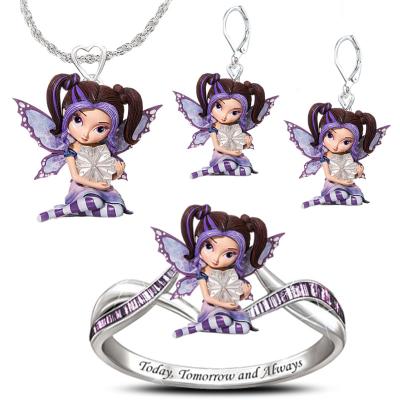 China Cute Cute Cartoon Jewelry Princess Accessories Jewelry Necklace Angel Necklace Elf Pendant Girl for sale