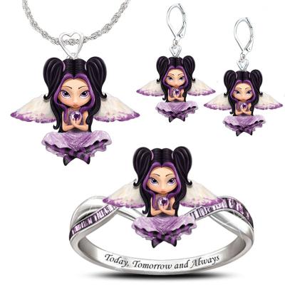 China Cute Necklace Princess Angel Charm Gift Girl Jewelry Butterfly Cartoon Pendant Jewelry for sale