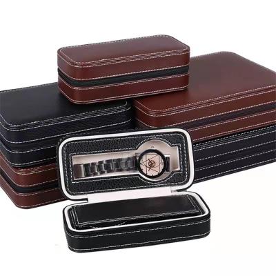 China Storage/Display /Gift/Packaging 2022 New Arrivals Leather Watch Case Luxury Watch Box For Men's Small Zipper Watch Organizer for sale