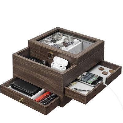 China Handmade Modern Wooden Jewelry Case Drawer Style Wooden Jewelry Box With Drawer For Display for sale