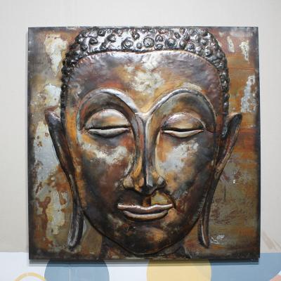 China 100% Handmade Wholesale Custom Order Wall Art Paintings Stretched Buddha Metal Wall Decor Paintings for sale