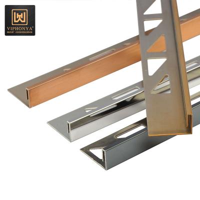 China Contemporary Contemporary Metal Tile Strip Stainless Steel Tile Trims For Transition for sale