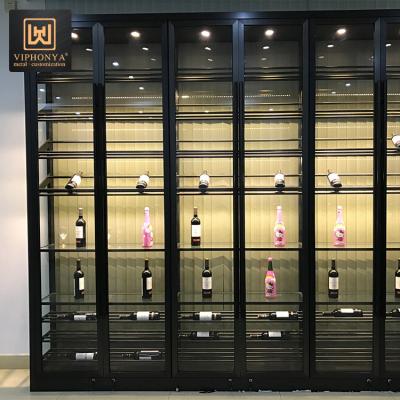 China (Others) (Others) Luxury Hotel Adjustable Modern Stainless Steel Cellars Metal Star Customized Cabinets for sale