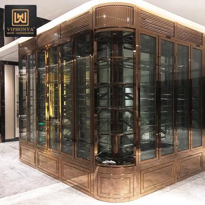 China (Others)Other) 304 Stainless Steel Wine Cabinet Modern Adjustable Whiskey Wall Wine Cabinet Furniture Customized Design ( for sale