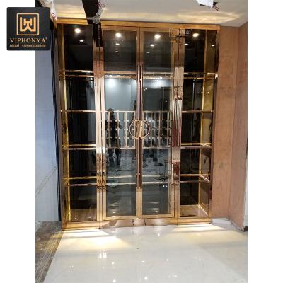 China Customized Size Customized Size Foshan Factory Customized Modern Metal Wine Cooler Fridge Wine Showcase Cabinet for sale