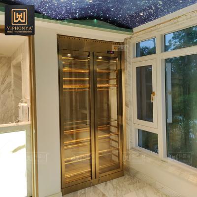 China Luxury Customized Hotel Residence Hotel Wine Cellars Rack Stainless Steel Wine Cabinet for sale