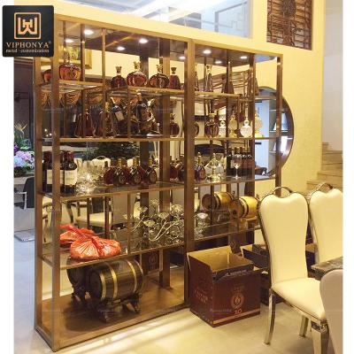 China (Other) (Other) Retail Adjustable Wine Wall Display Rack Storage Living Room Cabinet Wine Rack for sale