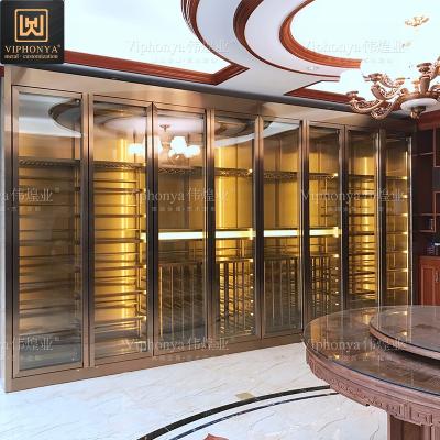 China Adjustable Antique Home Furniture (Other) Glass Wine Display Cabinet Luxury Living Room (Other) for sale