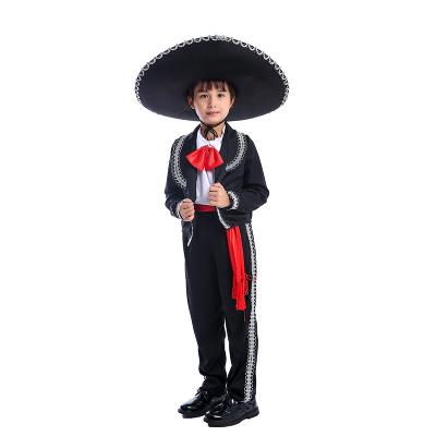 China Polyester Mexico Kids Costume Hispanic Mexican Carnival Parade Fancy Mariachi Amigo Boys Clothes Set for sale