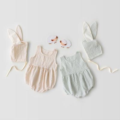 China Wholesale Baby's Sleeveless Anti-Shrink Jumpsuit+Hat 2pcs Summer Clothing Sets Babies Clothes for sale