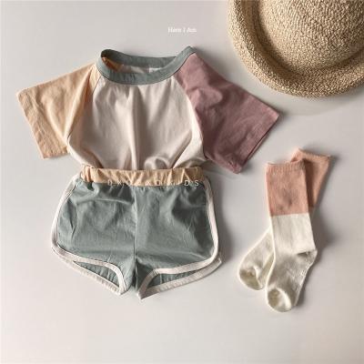 China Adorable Casual Hot Sale Fashion Cotton Baby Girls Summer Sets Kids Short Sleeve Cute Baby Clothes Sets for sale