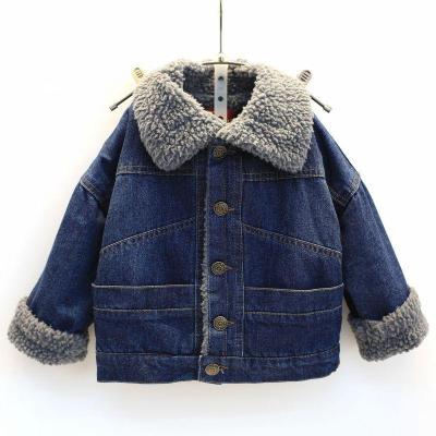 China Boys And Girls Casual Style Gear Coat Kids Durable Unisex Warm Denim Jacket for sale