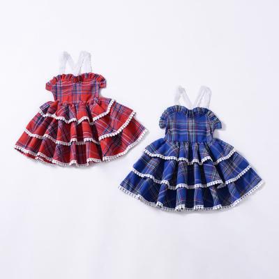 China 2021 Summer New Design Girls Plaid Dress Breathable Hot Baby Girls Dresses Baby Girls Birthday Dresses for sale