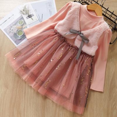 China 2021 Breathable Autumn and Winter Wholesale Baby Kid Girl Lace Princess Dresses for sale