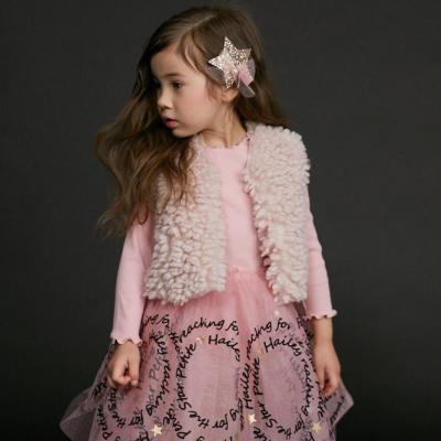 China Breathable winter dress+ 2 pieces vest in 1set girls ruffle fluffy gauze costume princess dresses for sale