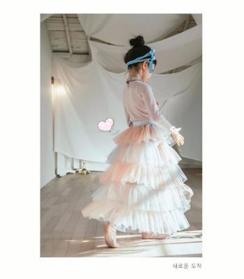 China Breathable Children's Teen Girl's Tutu Skirt Gradient Color Mesh Tulle Girls Maxi Skirt Clothing for sale