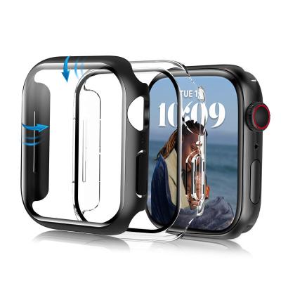 China Smart Watch 41mm 45mm2 IN 1 Dual Protection For Apple Watch Tempered Glass Screen Protector For Apple Watch 45mm 7 Series 6 5 Glasses for sale