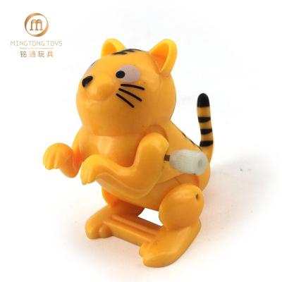 China Mini Plastic Toy Tiger Somersault Jumping Wind Wind Up Animal Toys For Children for sale