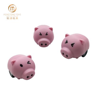 China Mini Wholesale Mini Plastic Lovely Pig Animal Pig Pull Back Car Toys With 6 Kinds Of Expressions For Children for sale