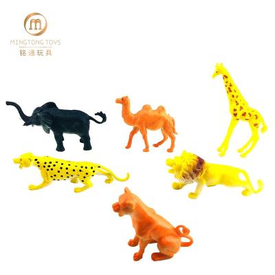 China Chid's Mini Toy 6pcs Jungle Model Sets Birthday Party Gifts Cartoon Zoo Animal Toys Plastic Wild for sale