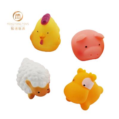 China Bathing Water Spray Toy Promotional Children's Game Squeeze Natural Soft Rubber Small Animal Toy For Kids for sale