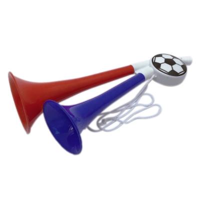 China Wholesale Custom Plastic Party Horn Kids Gifts Sports Football Party Fans Cheering Plastic Double Horn Trumpet Toy for sale