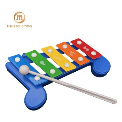 China Educational Toy Kids Cartoon Blow Small Plastic Musical Piano Plays Xylophone Children With 5 Notes for sale