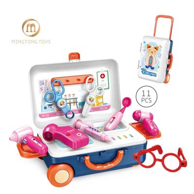 China Medical Toys Small Suitcase Plastic Doctor Girls Kit Set Toy Pretend Play Doctor Toys For Children for sale