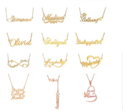 China New CLASSIC Personalized Jewelry Stainless Steel Gold Name Initial Custom Necklace for sale