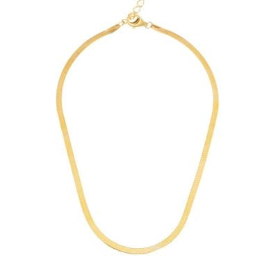 China CLASSIC 18K Gold Flat Snake Bone Necklace Rose Simple Gold Necklace Chain Simple Titanium Steel Does Not Fade Upper Clavicle Chain for sale