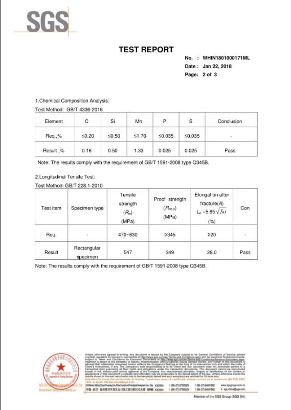 SGS Mill Certificate - Zhenjiang Great Wall Group Co.,Ltd