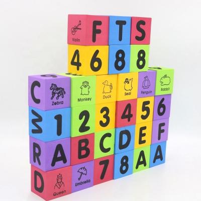 China 1-3 30 Pcs Alphabet and Numbers Soft Baby Toddlers EVA Foam Building Blocks for sale