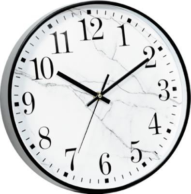 China Hot sale gift of new simple design CREATIVE modern marble home decoration round plastic wall clock for sale