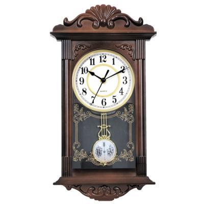 China CREATIVE Home Decorative European Wood Pendulum Retro Plastic Wall Clock Gift for sale