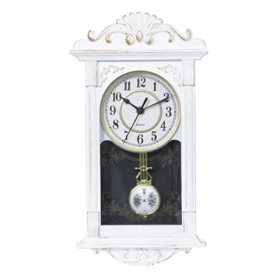 China CREATIVE Home Decorative European Wood Pendulum Retro Plastic Wall Clock Gift for sale