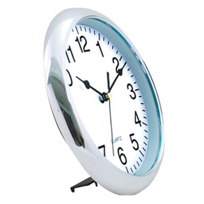 China Modern home decorative hot sale promotion gift simple design round table plastic plated clock for sale