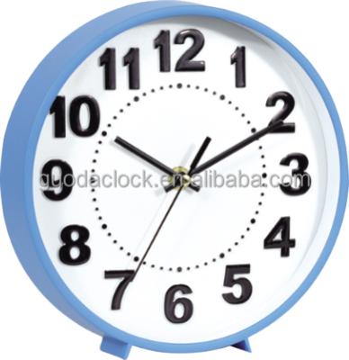 China Modern Home Decorative Hot Sale Gift Cheap 8 Inch Simple Design Small Plastic Table Clock With Sticker for sale