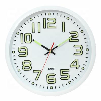 China Best Selling LumiNova 3D Luminous Round Home Decor Plastic Slmple Style LUMINOVA Wall Clock for sale