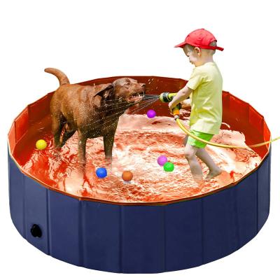 China Sustainable Portable Foldable PVC Pet Swimming Pool Dogs Cats Bathing Tub for sale